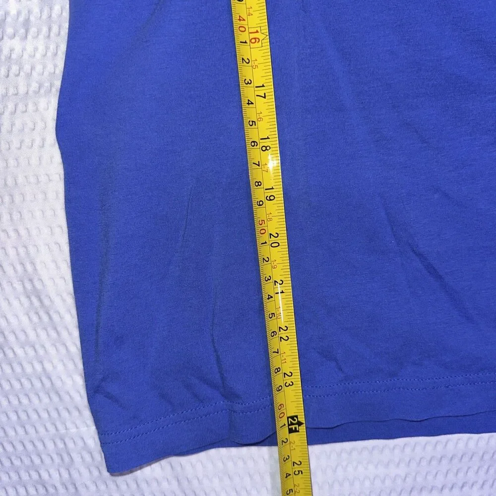 Hugo Boss Blue Logo Stripe Crew Neck T-Shirt Mens Small cotton